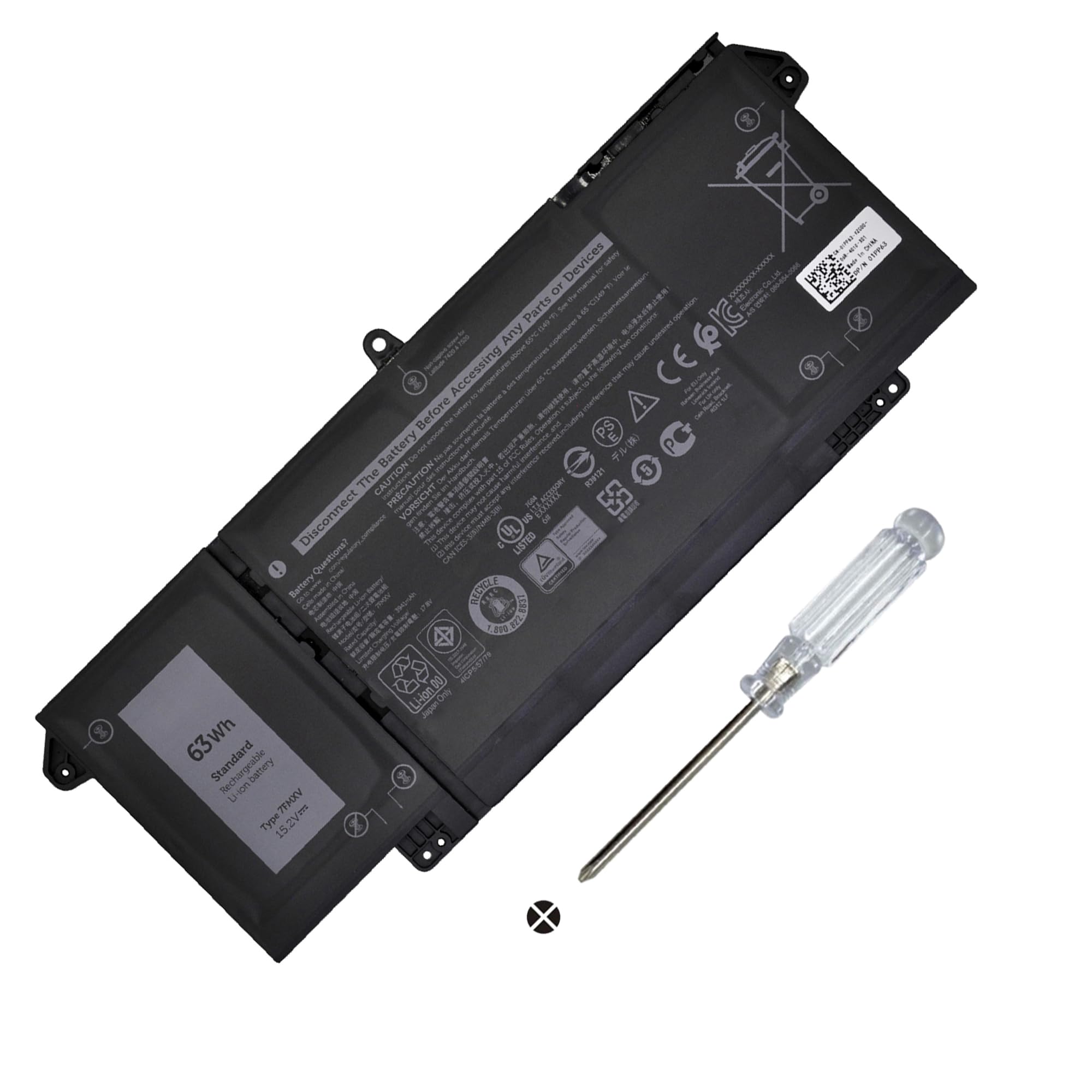 Amazon.com: 7FMXV 63Wh Laptop Battery for Dell Latitude 5320 7320